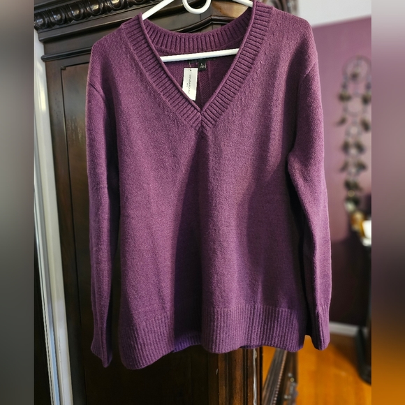 Banana Republic ESSENTIAL V-NECK SWEATER Size L, NWT - Picture 2 of 7